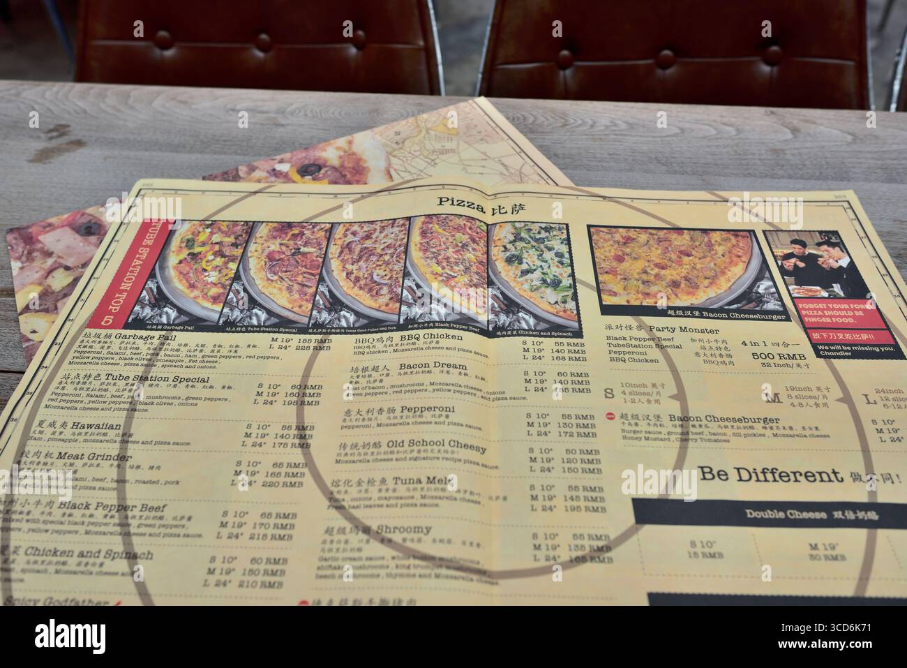 Menu of Tube Station popular Pizza restaurant in Beijing, China on 22 April  2024 Stock Photo - Alamy