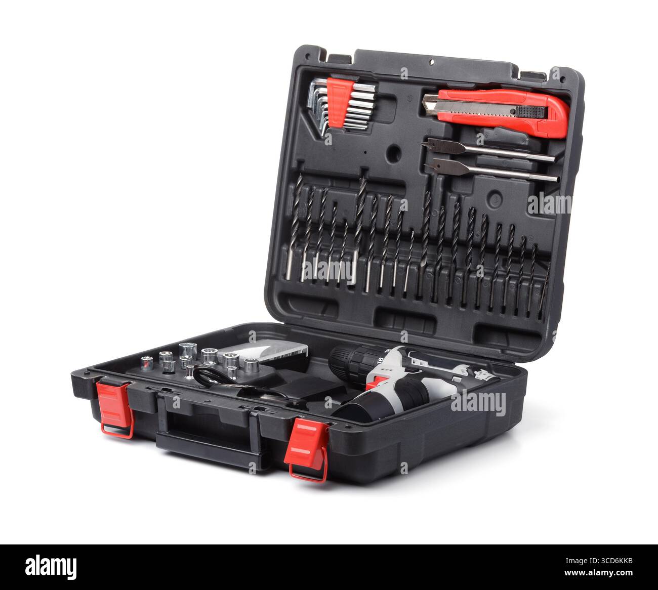 Electric Screwdriver Box Open plastic tool box with electric cordless drill screwdriver set ...