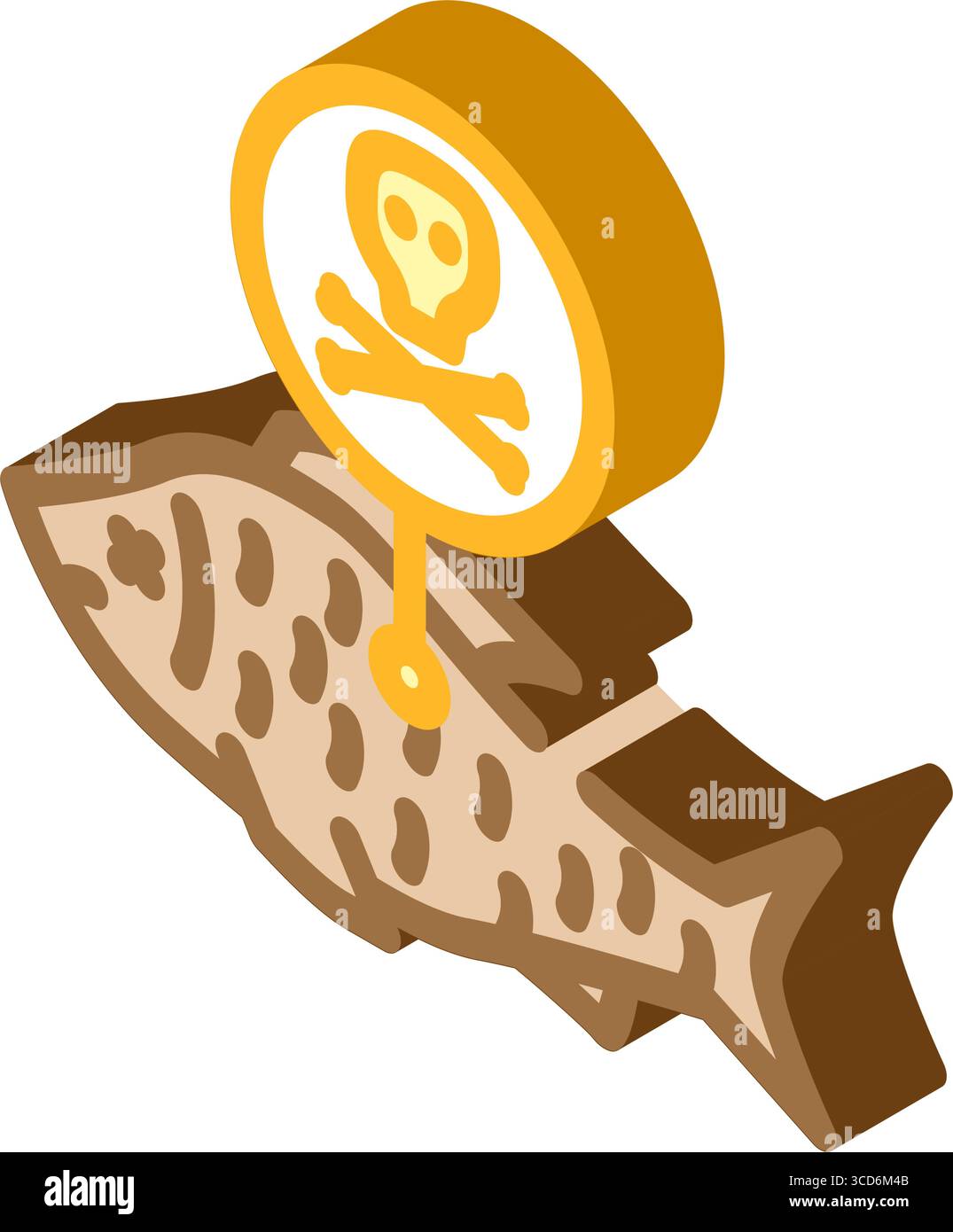 poisoned fish isometric icon vector illustration Stock Vector Image ...