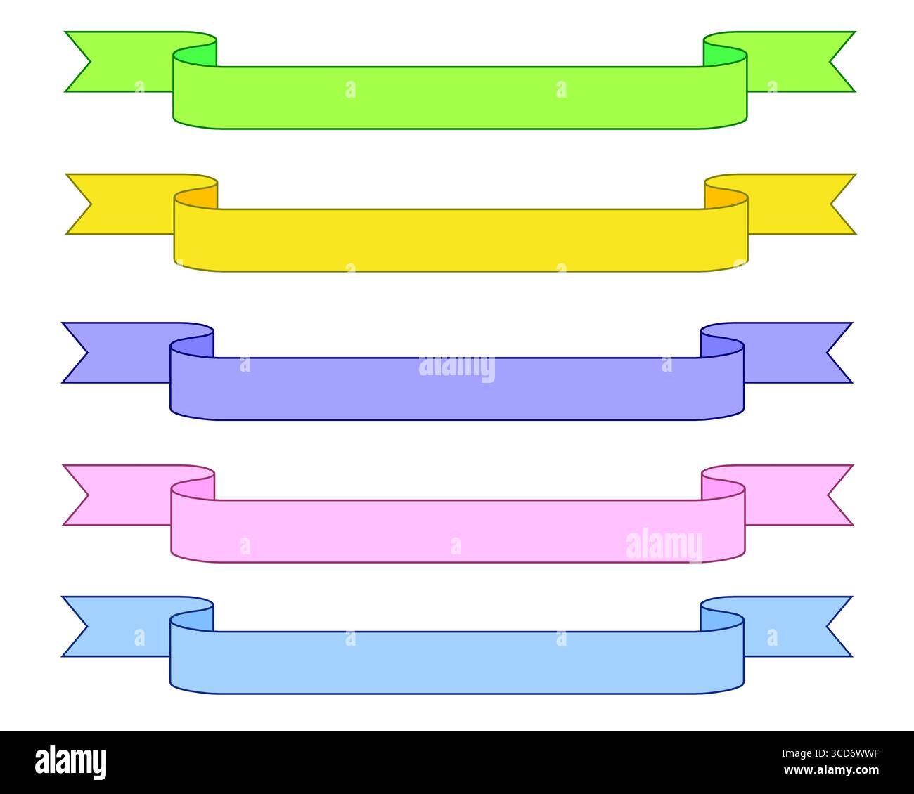 Five Ribbons Five different colours hi-res stock photography and images - Alamy