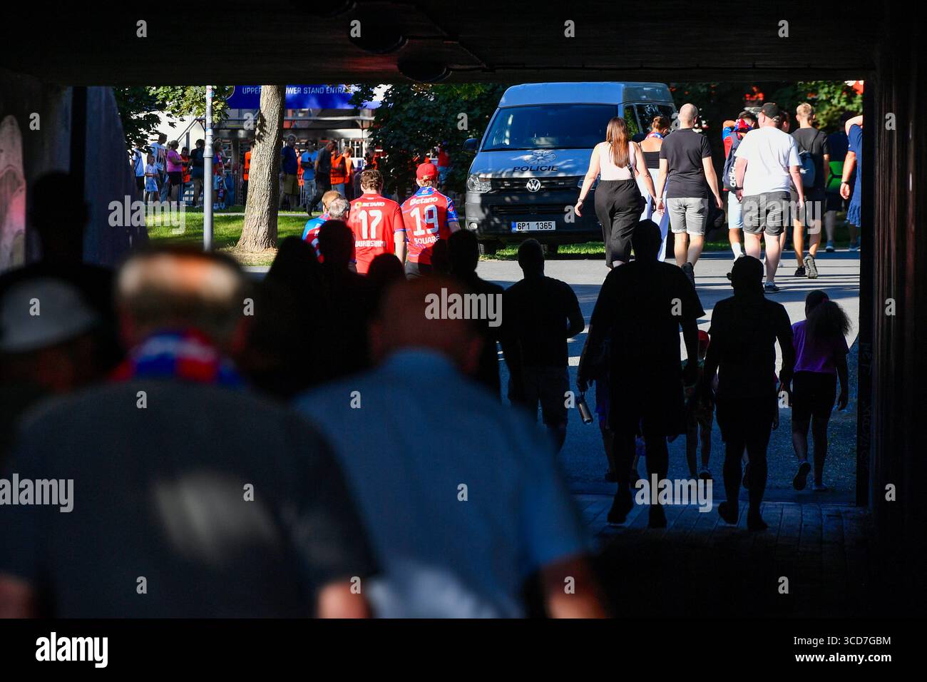 Fans around the early evening football match between Viktoria and ...