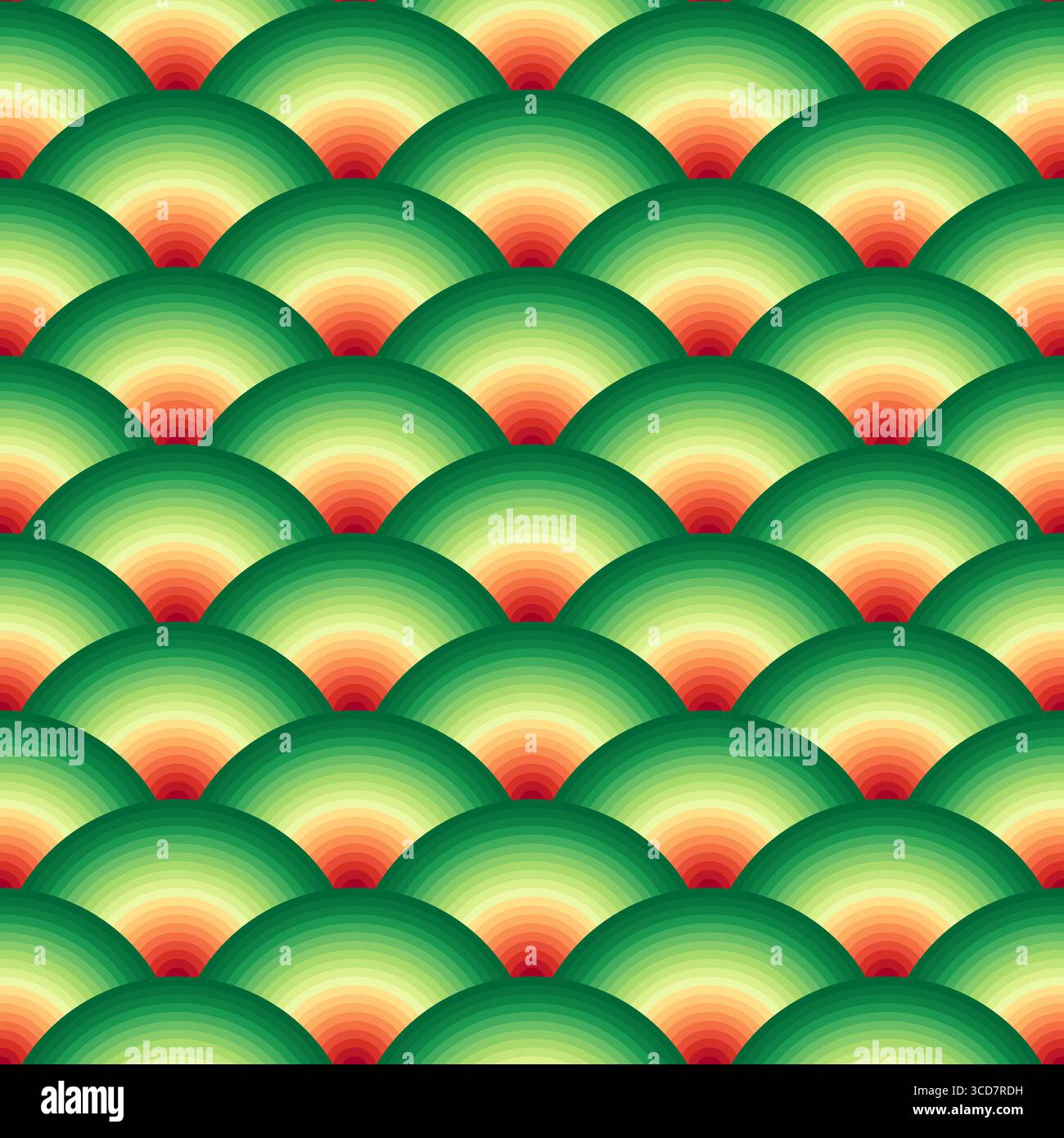 Seamless pattern with chinese fish scales. Colored vector background. Stock Vector