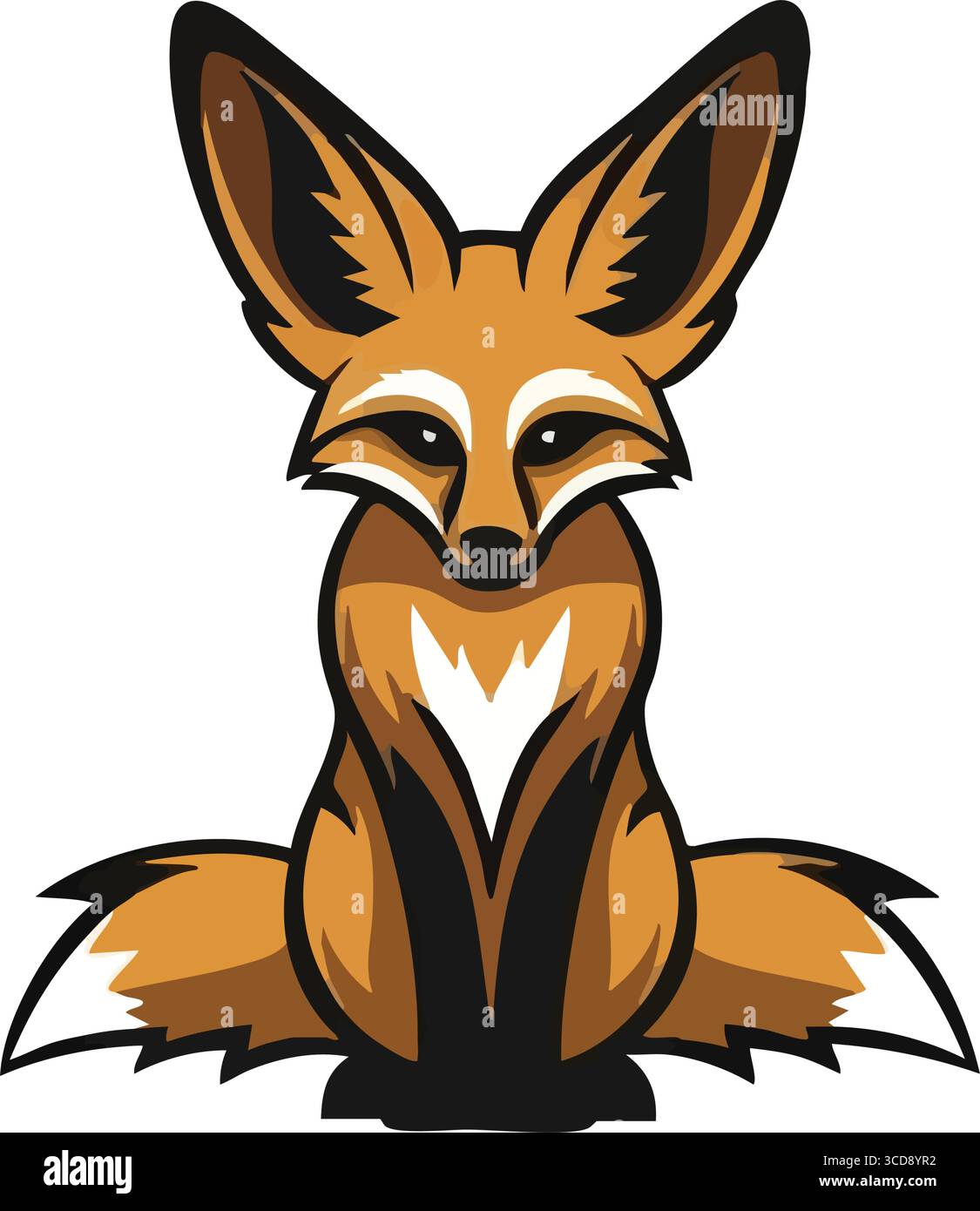 Clever Fox Mascot Portrait. This astute vulpine character image symbolizes wit and agility. Its vibrant orange fur and watchful gaze are prominent. Stock Vector