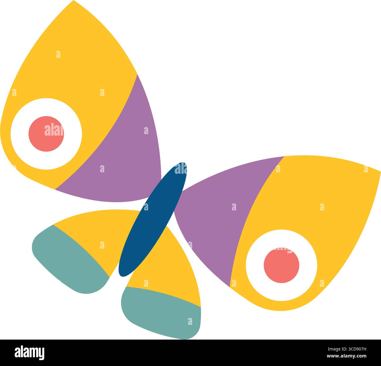 Butterfly colorful wings geometric. Vector Stock Vector