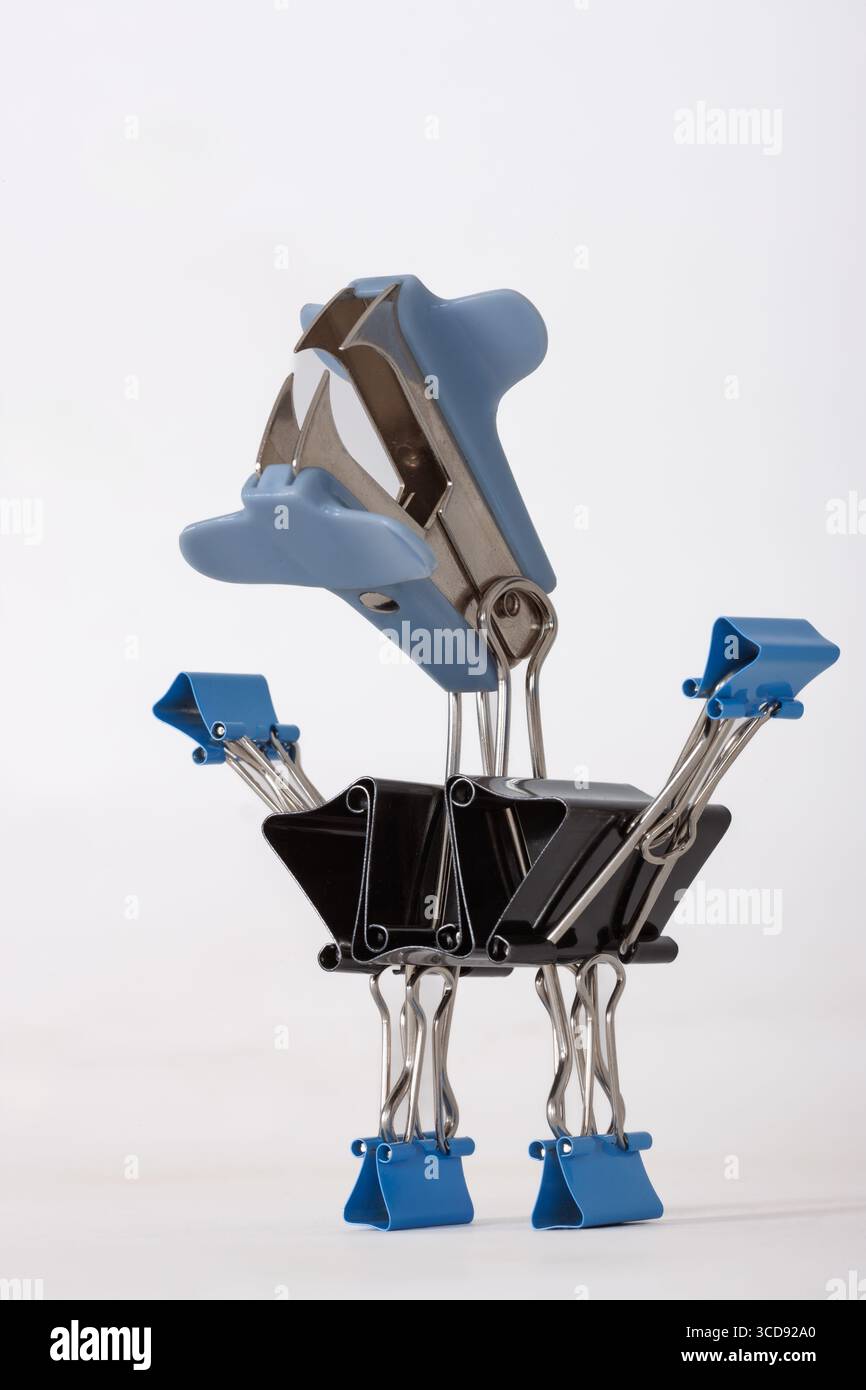 Conceptual monster done from binder clips with staple remover ogre ...
