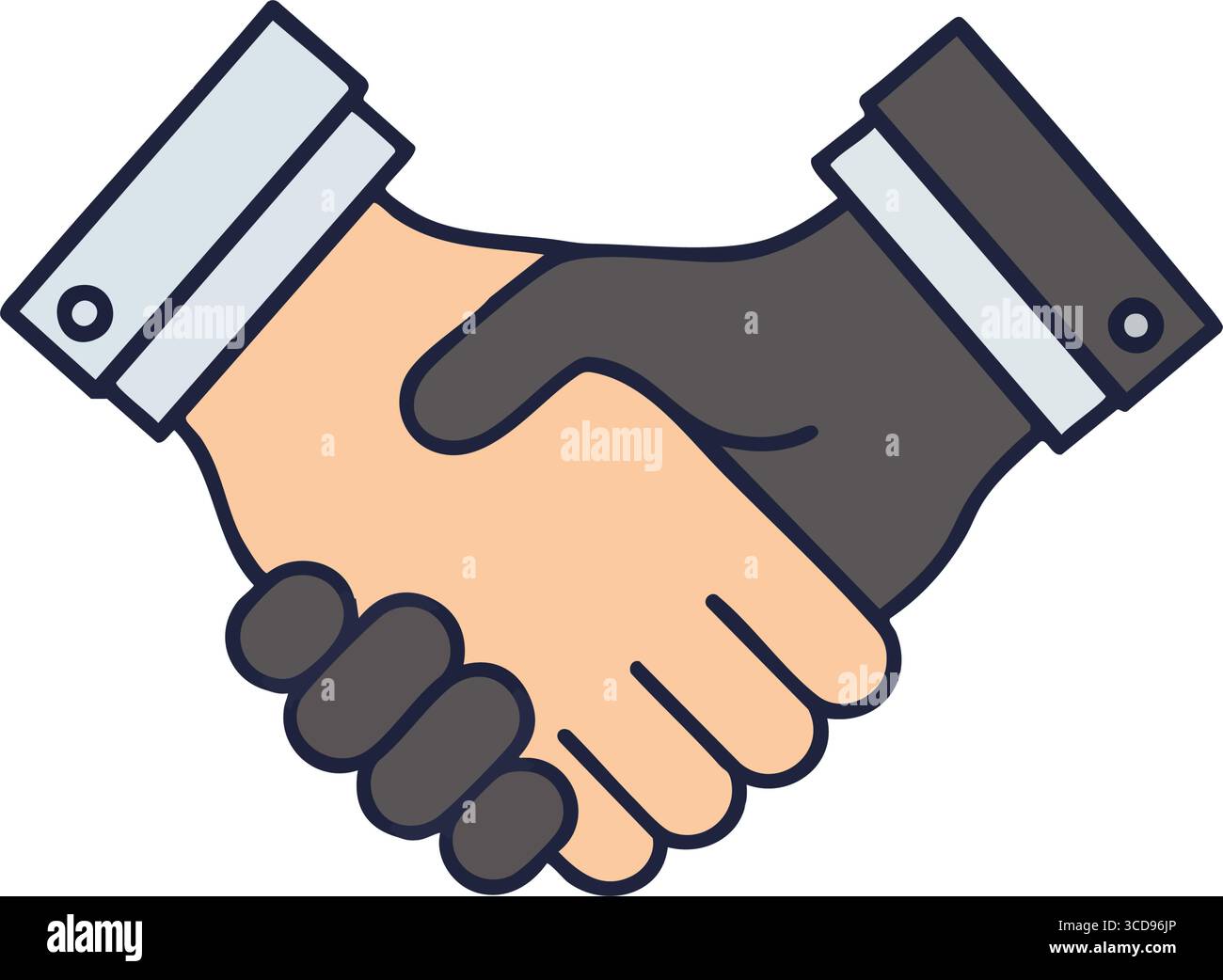 Diverse Hands Shaking Icon. Illustrates a significant accord between ...