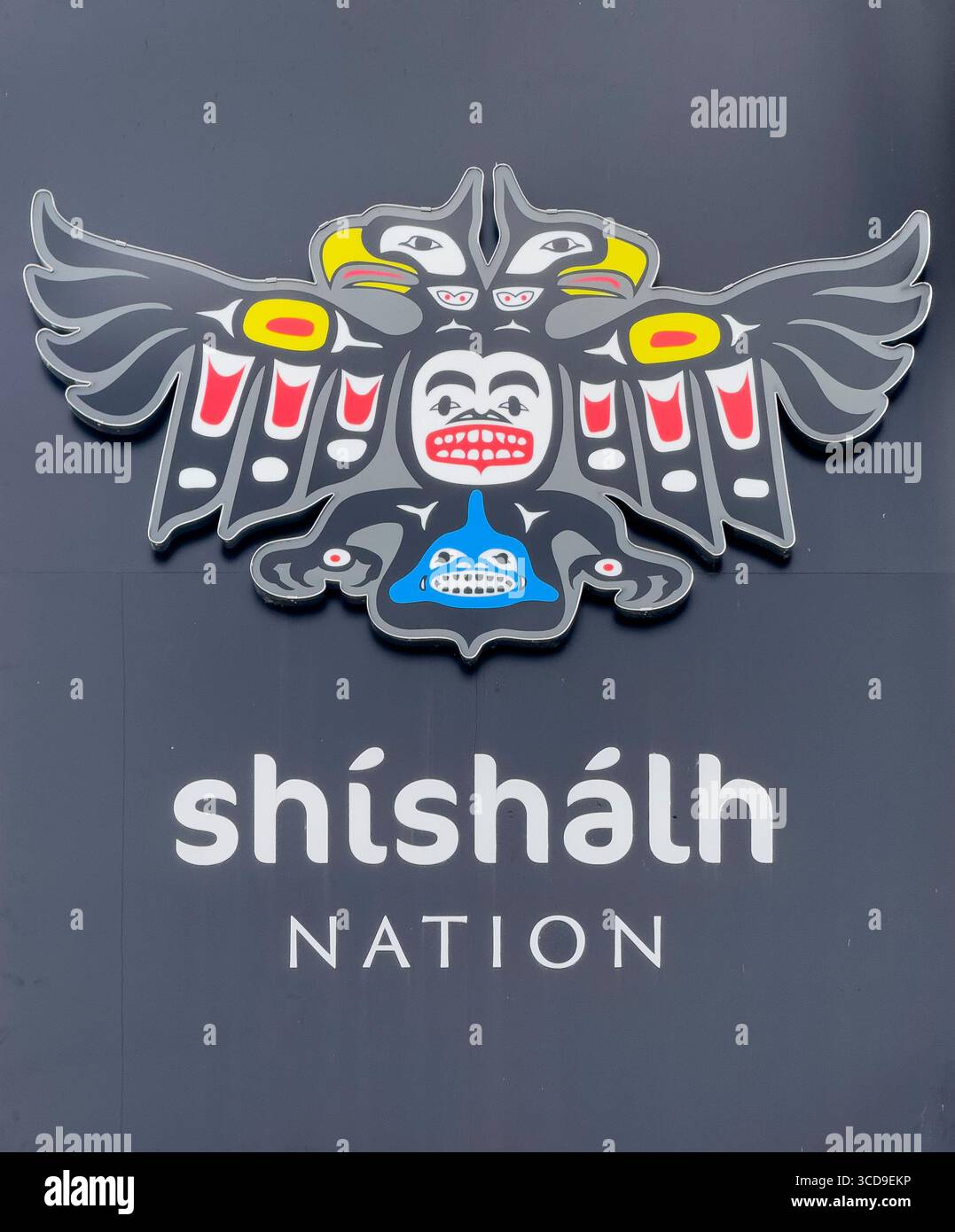 Log of the Shíshálh Nation in Sechelt, Sunshine Coast, British Columbia, Canada. - Smartphone Captured Stock Image