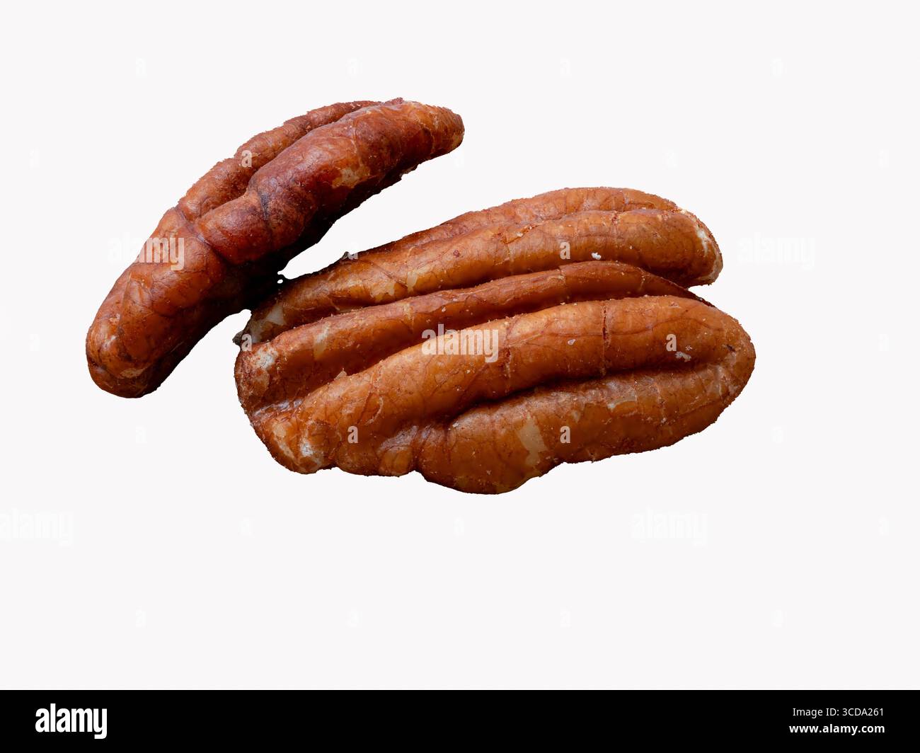 Pecan nuts on white background Stock Photo