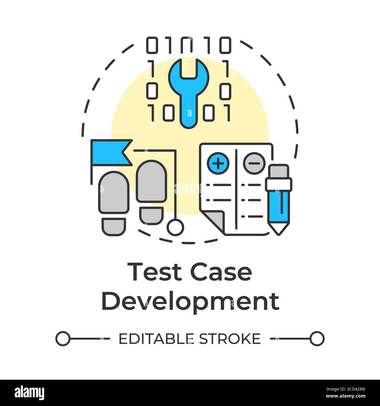 Test case development multi color concept icon Stock Vector