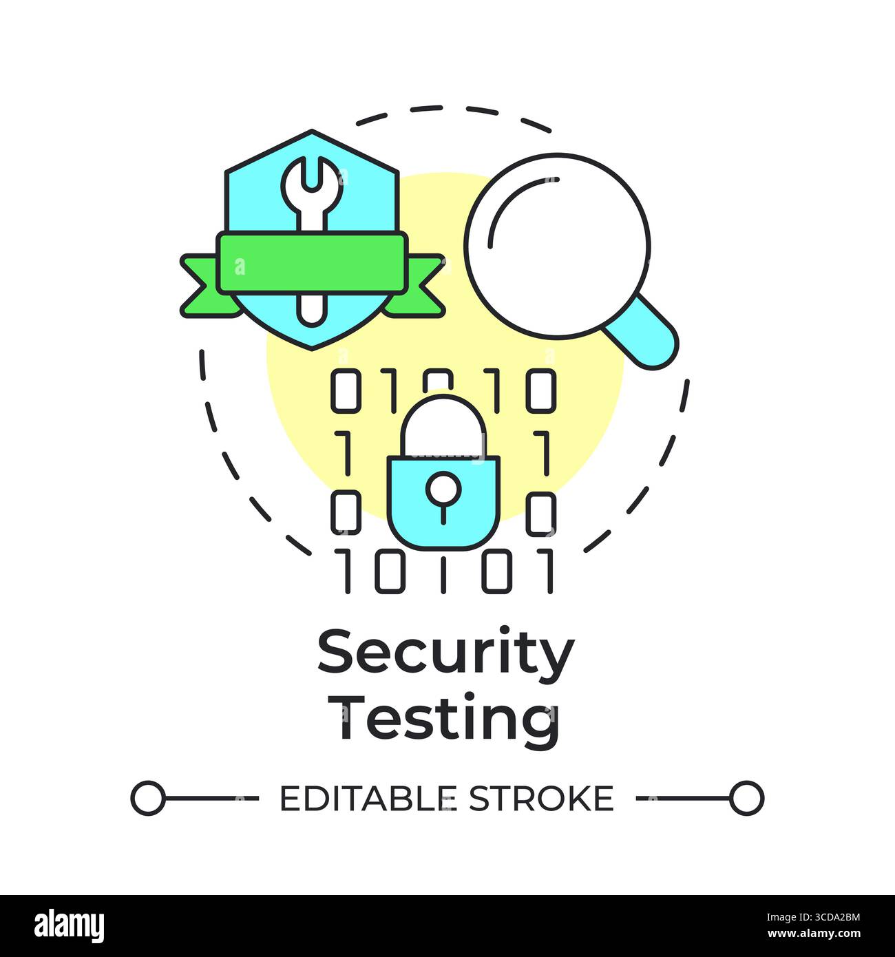 Security testing multi color concept icon Stock Vector