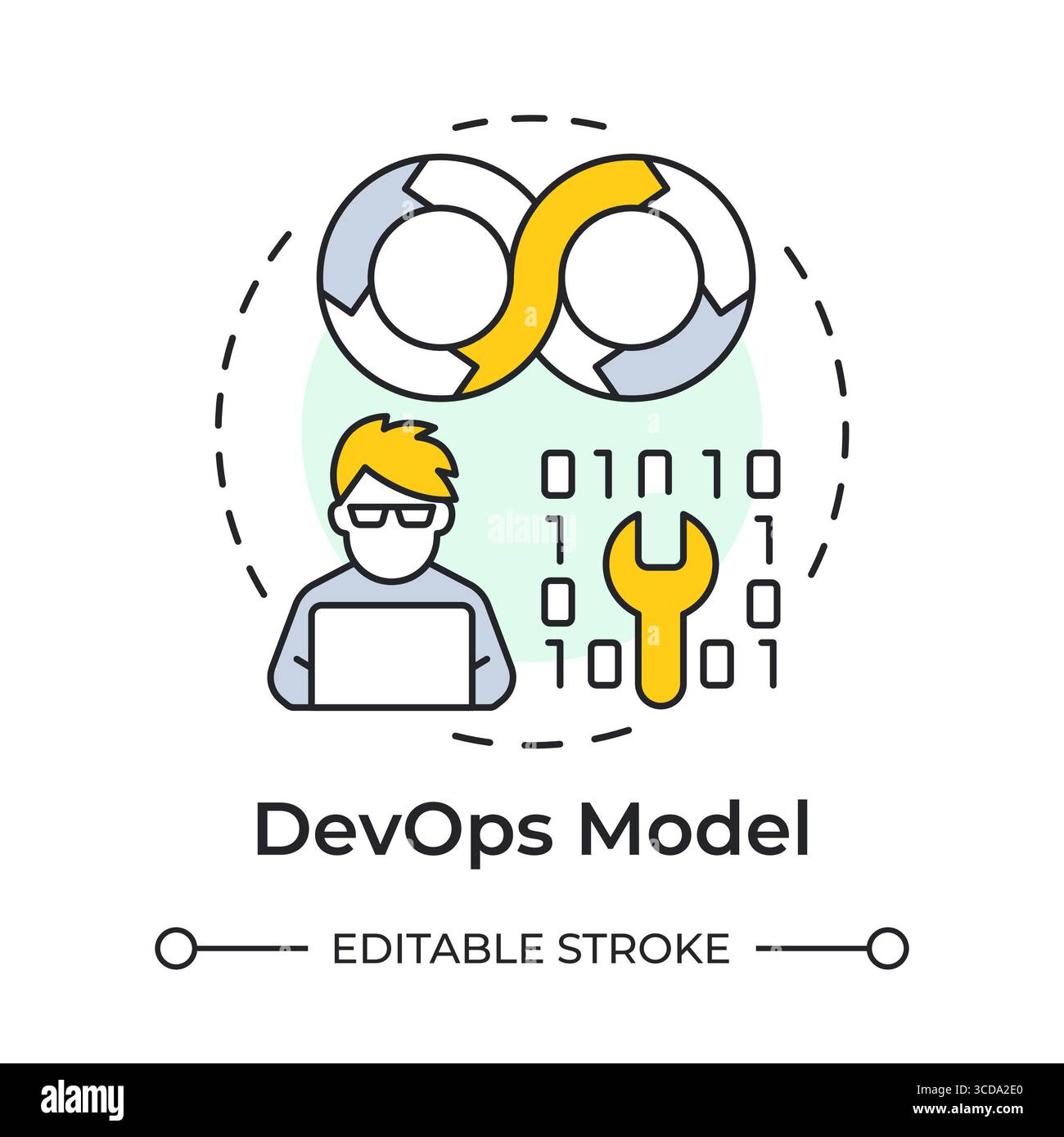 DevOps model multi color concept icon Stock Vector