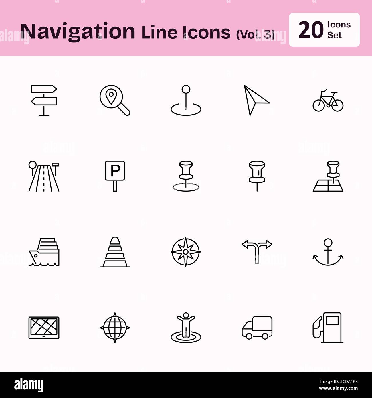 Navigation Line Icons (Vol. 2) Stock Vector