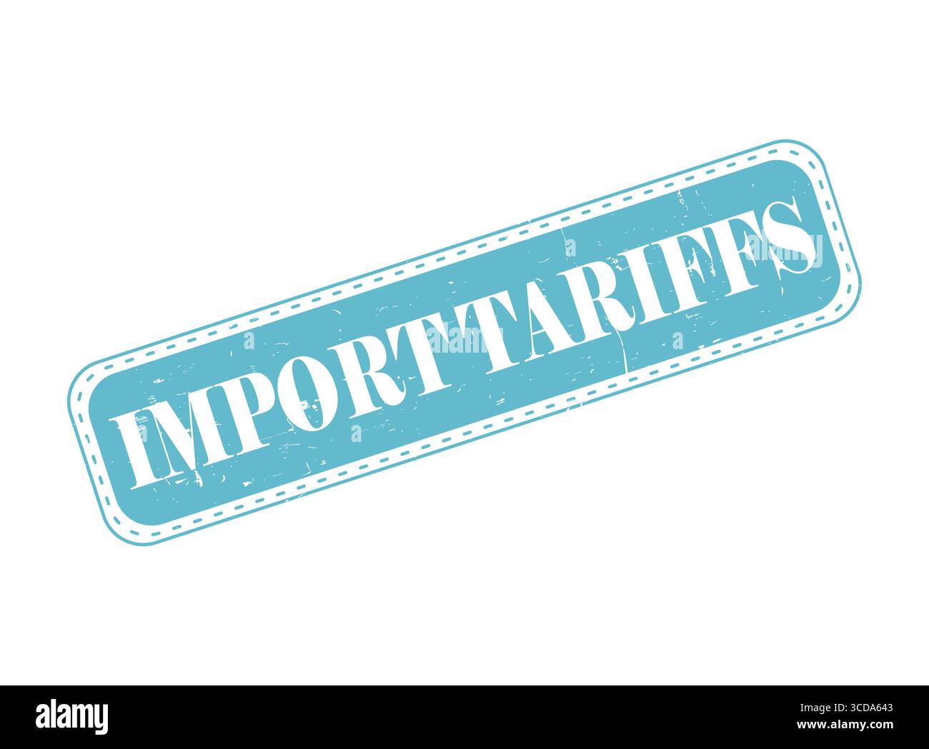 A Import Tariffs Rubber Stamp Seal on a Bar Stock Vector