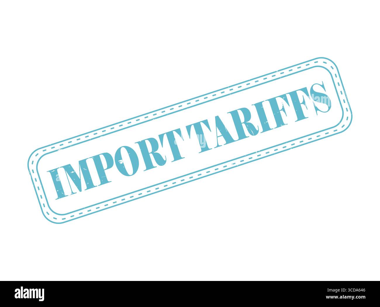 A Import Tariffs Rubber Stamp Seal with an Outline Stock Vector