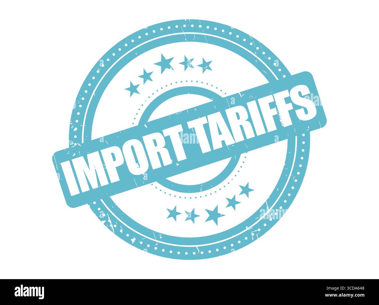 A Import Tariffs Rubber Stamp Seal with a Dotted Circle Stock Vector