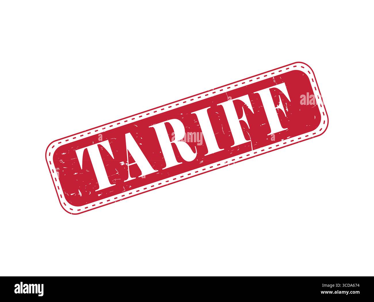 A Tariff Rubber Stamp Seal on a Bar Stock Vector