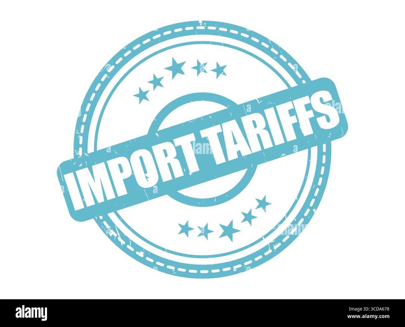 A Import Tariffs Rubber Stamp Seal with a Star Border Stock Vector