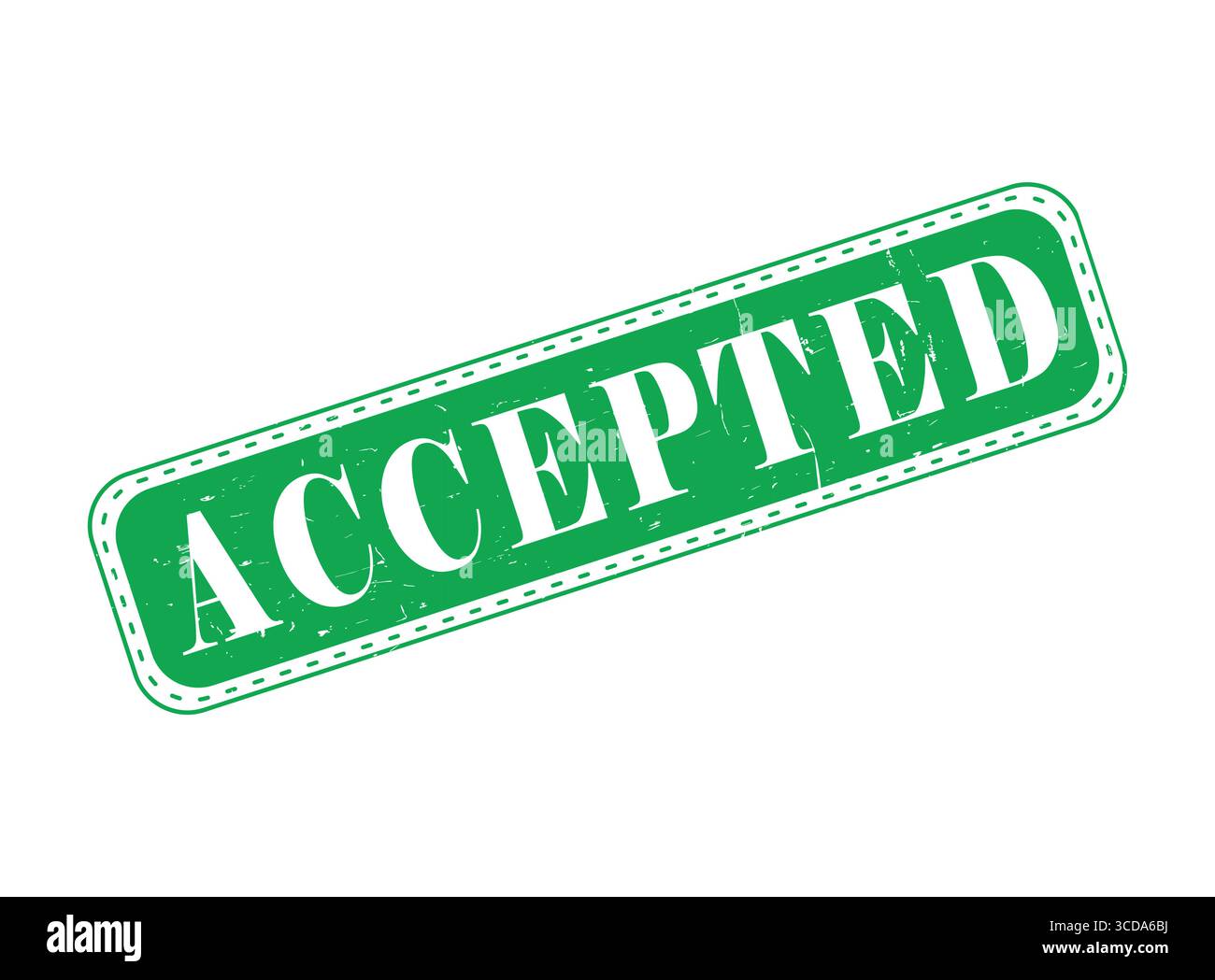 A Accepted Rubber Stamp Seal on a Bar Stock Vector