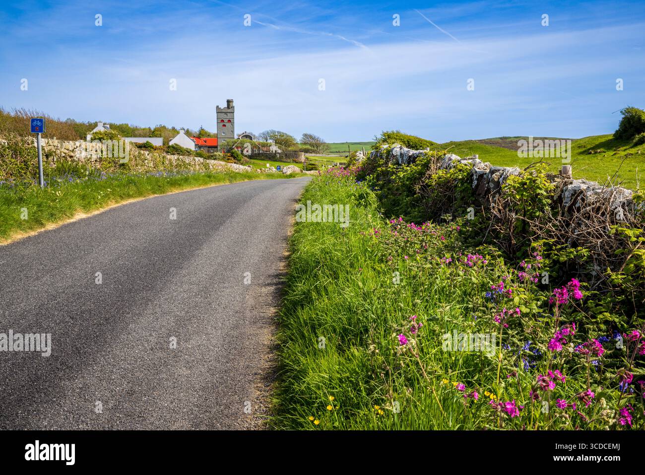 The ‘Coo Palace’, former dairy farm buildings on Wigtown Bay, Dumfries and Galloway, Scotland Stock Photo