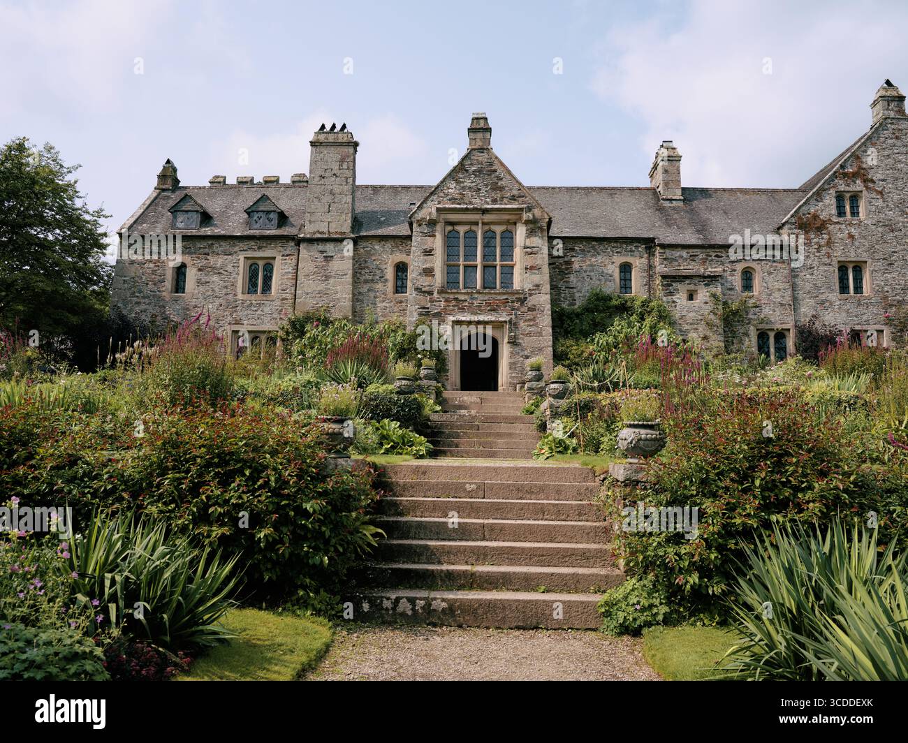 Cotehele is a medieval house and gardens with Tudor additions, situated in the parish of Calstock in the east of Cornwall, England UK Stock Photo