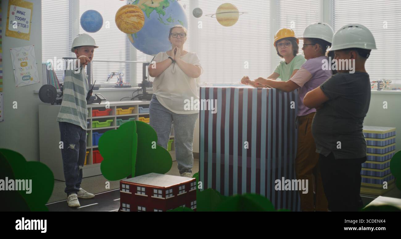 Students Cardboard Group students cardboard models hi-res stock photography and images - Alamy