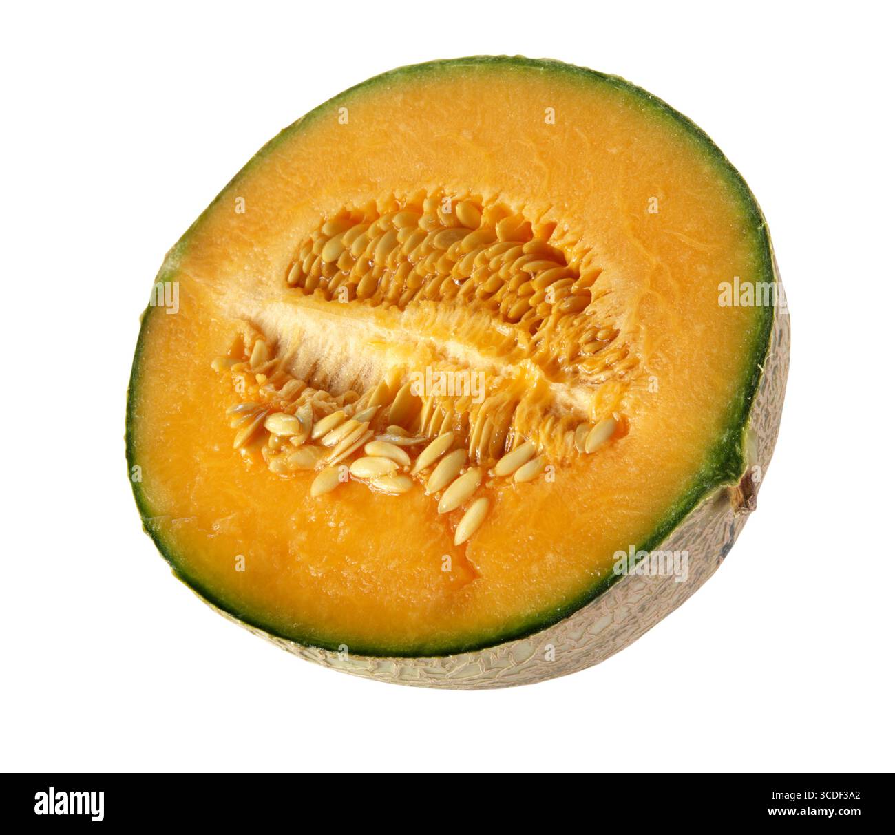 Orange cantaloupe melon isolated on white background Stock Photo