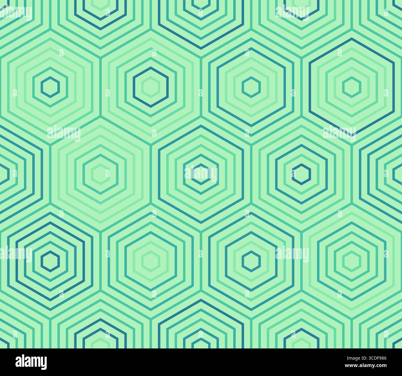 Hexagon pattern geometric design. Simple stacked hexagons. Large hexagons. Multiple tones color palette. Seamless pattern. Stock Vector