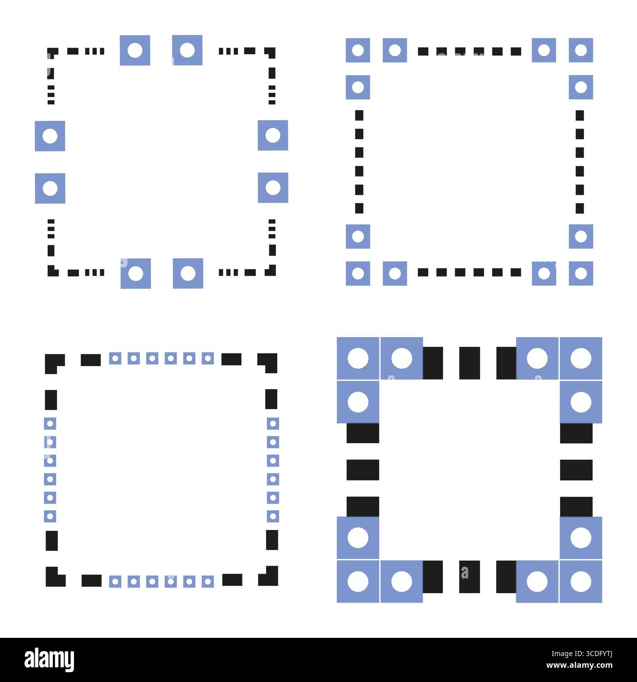 Blue frame icon. Calm border symbol. Grid pattern detail. Vector frame ...