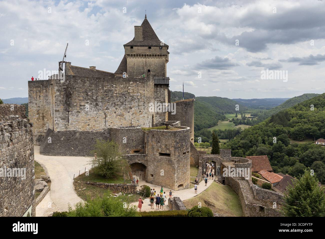 BERGERAC, FRANCE, 14 JULY 2025: Beautiful summer view of Château de Castelnaud, a medieval fortress in the commune of Castelnaud-la-Chapelle. The cast - Stock Image