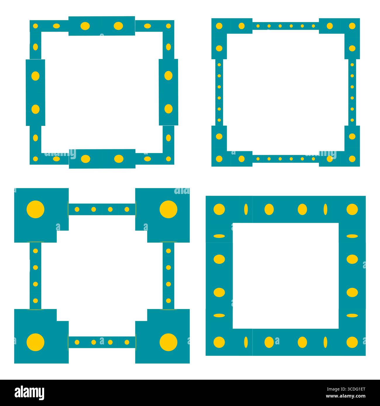 Thin frame icon. Subtle border symbol. Dotted pattern detail. Vector frame image. Stock Vector