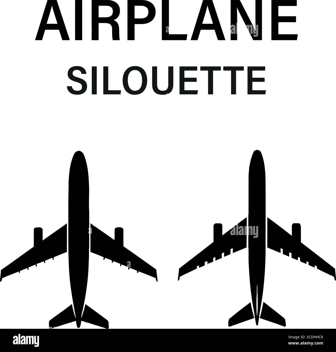 airplane silhouettes flying high, a vector graphic for travel, aviation, and transportation designs, perfect for logos and icons Stock Vector
