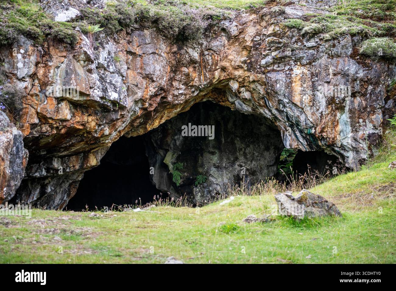 Tomnadashan Mine in Perth and Kinross, Scotland, used as the filming location for the Cave of Caerbannog scene in Monty Python and the Holy Grail. Stock Photo