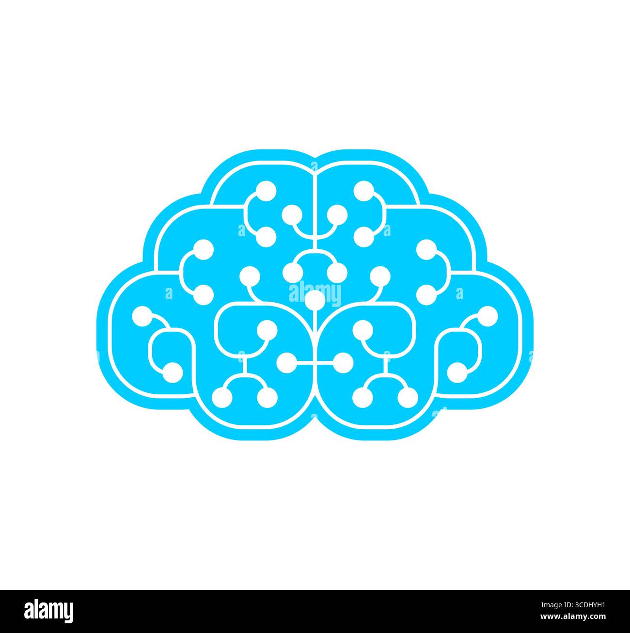 brain symbolizing artificial intelligence, neural networks, and cognitive computing. Perfect for AI, technology, and innovation concepts. Stock Vector