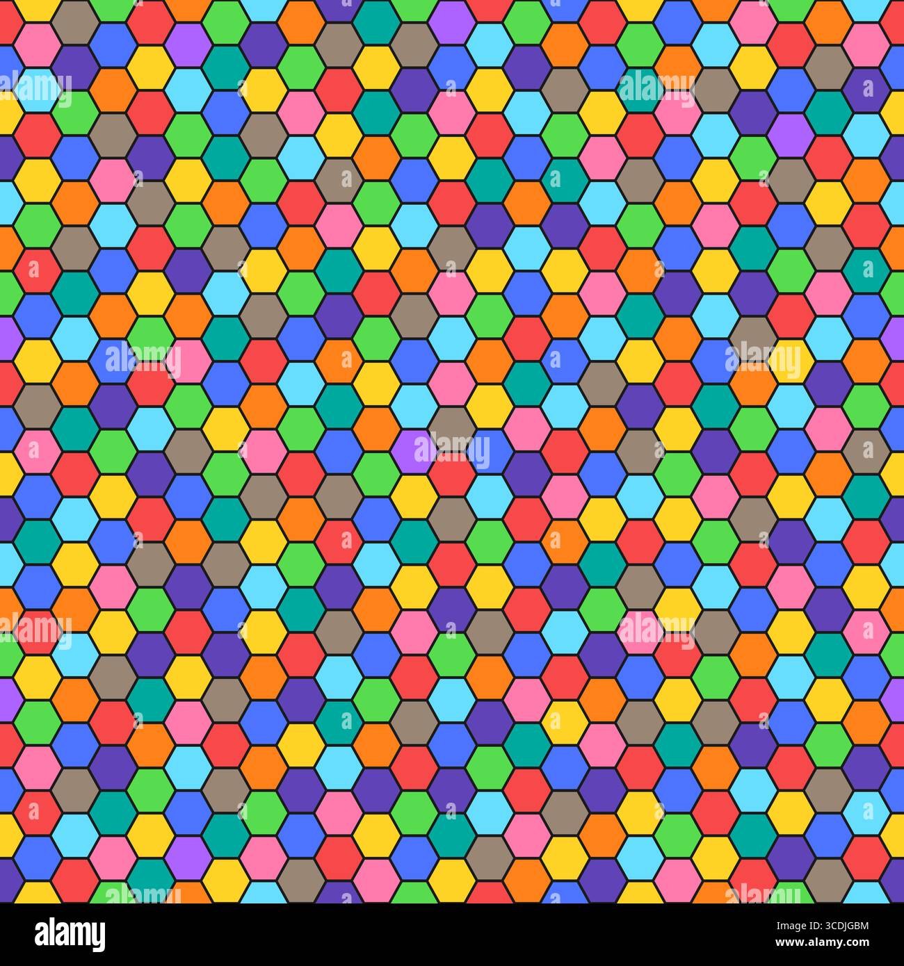 Vector seamless bright colorful hexagon pattern Stock Vector