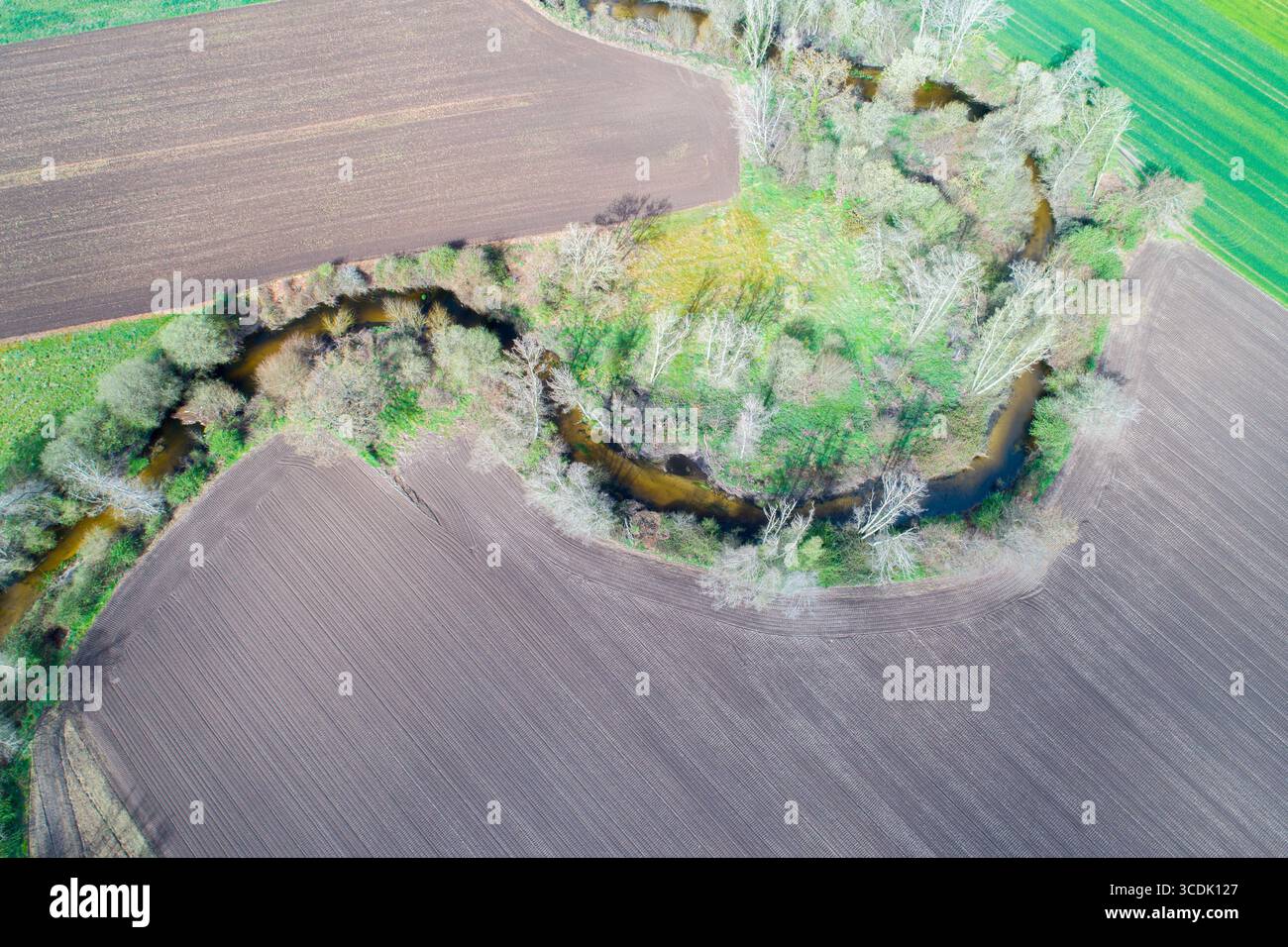 Top down view winding river hi-res stock photography and images - Alamy