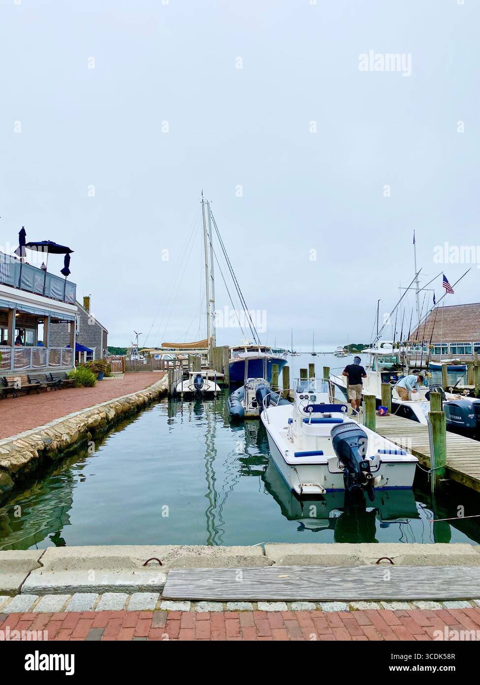 Boats docked in Edgartown, Martha's Vineyard in September. - Smartphone Captured Stock Image