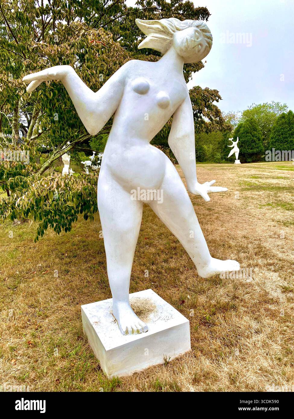 Sculpture of a female dancing joyfully at The Field Gallery. - Smartphone Captured Stock Image