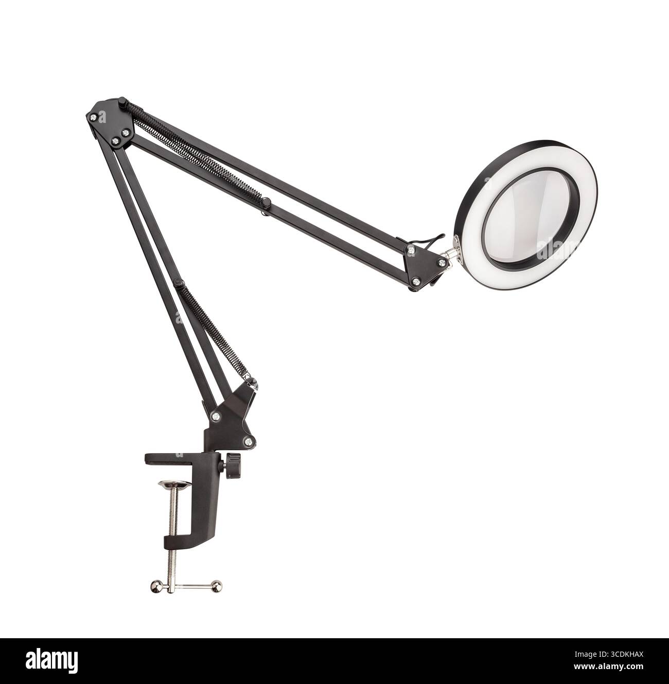 magnifying lamp path isolated on white Stock Photo