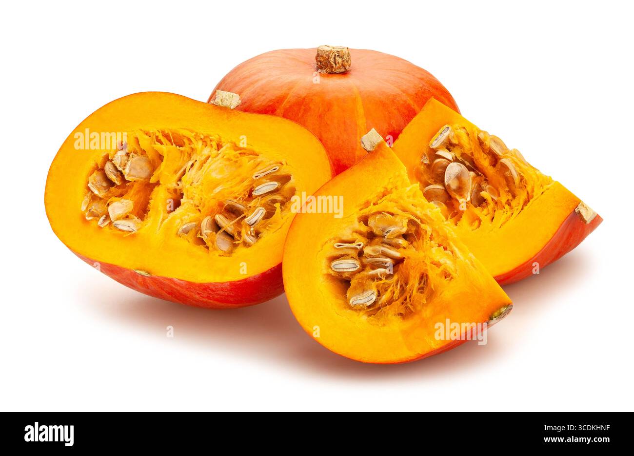 sliced kuri squash path isolated on white Stock Photo