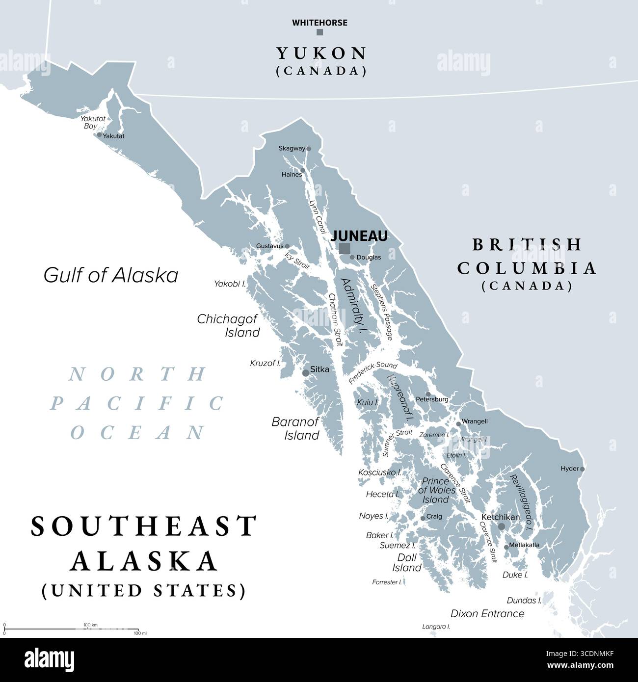 Alaska british columbia map hi-res stock photography and images - Alamy, image size:1300x1390