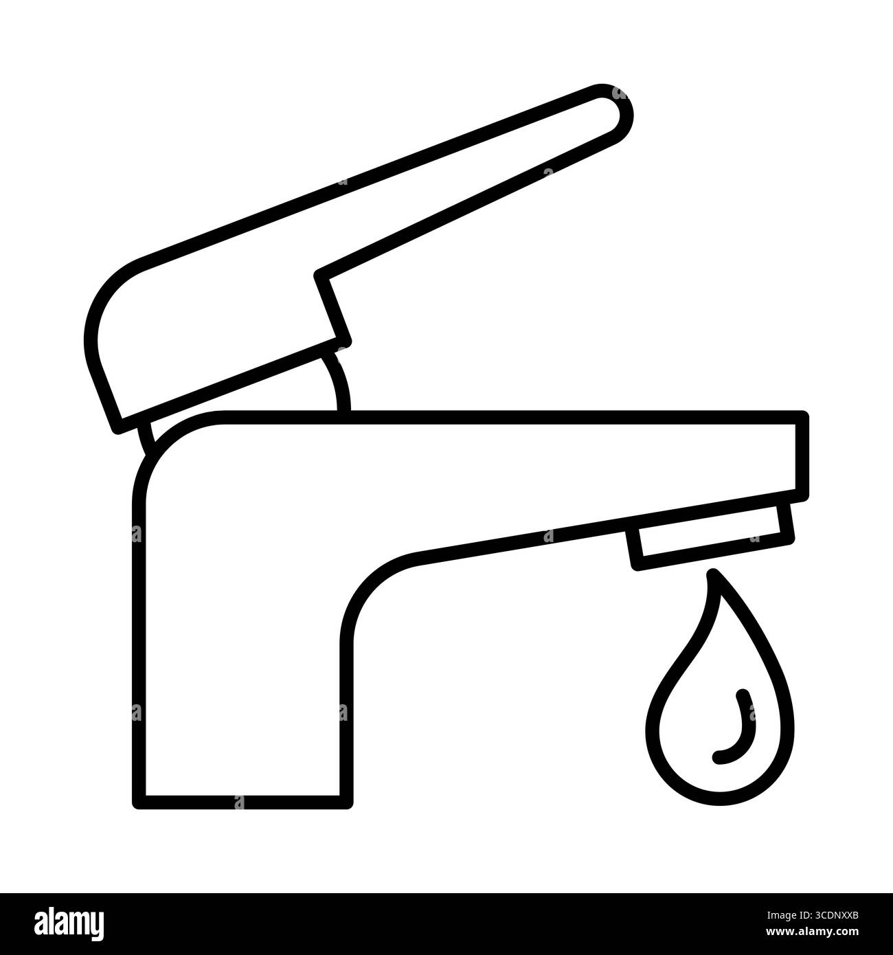 Tap with water drop icon. Aqua or liquid thin line illustration Stock ...