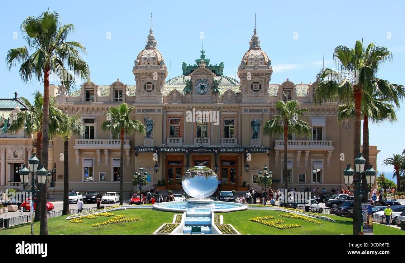 Monte Carlo Casino, Monaco. The Monte Carlo Casino, officially named Casino de Monte-Carlo, is a gambling and entertainment complex located in Monaco. Stock Photo