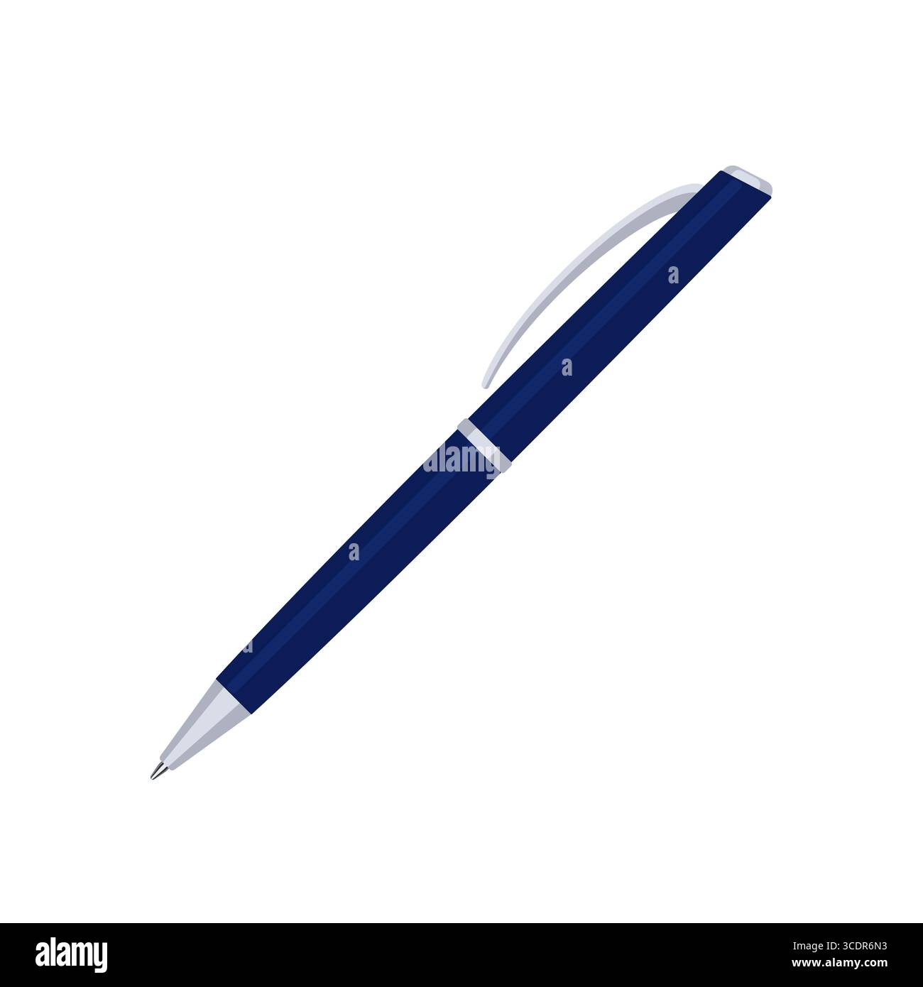 Blue retractable twist mechanism ballpoint pen. Vector illustration ...