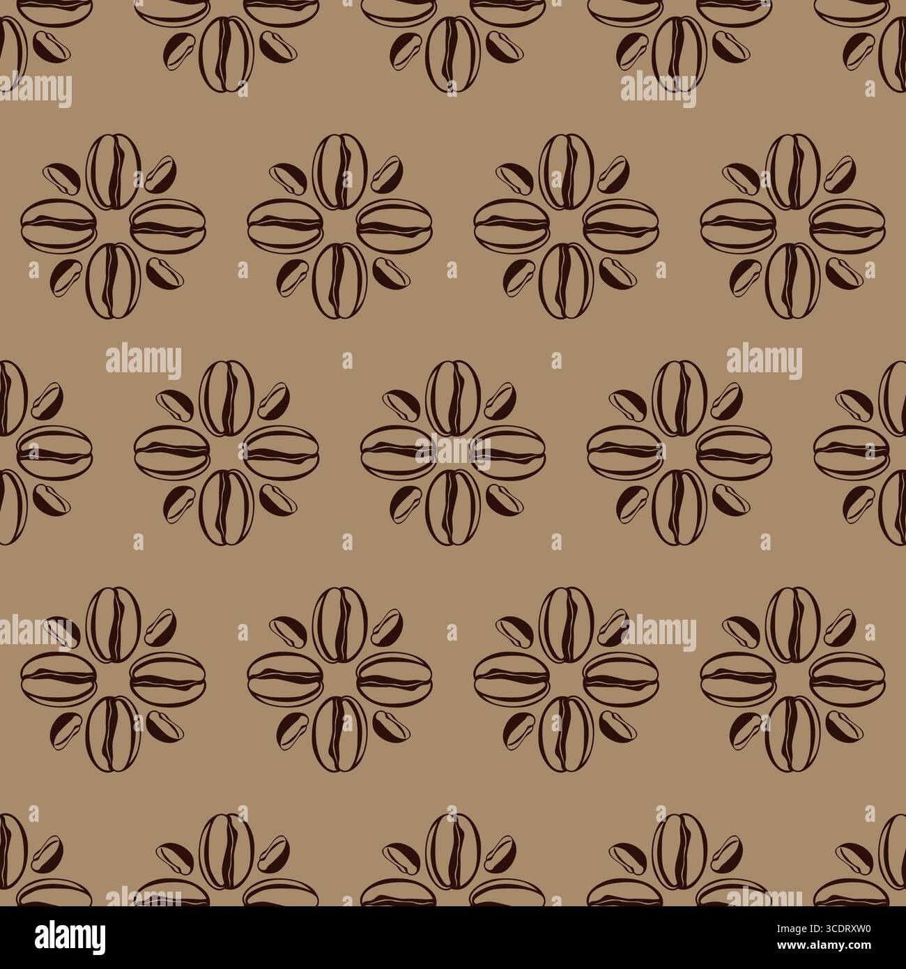 Seamless geometric pattern with icons of coffee beans. pattern coffee vector Stock Vector