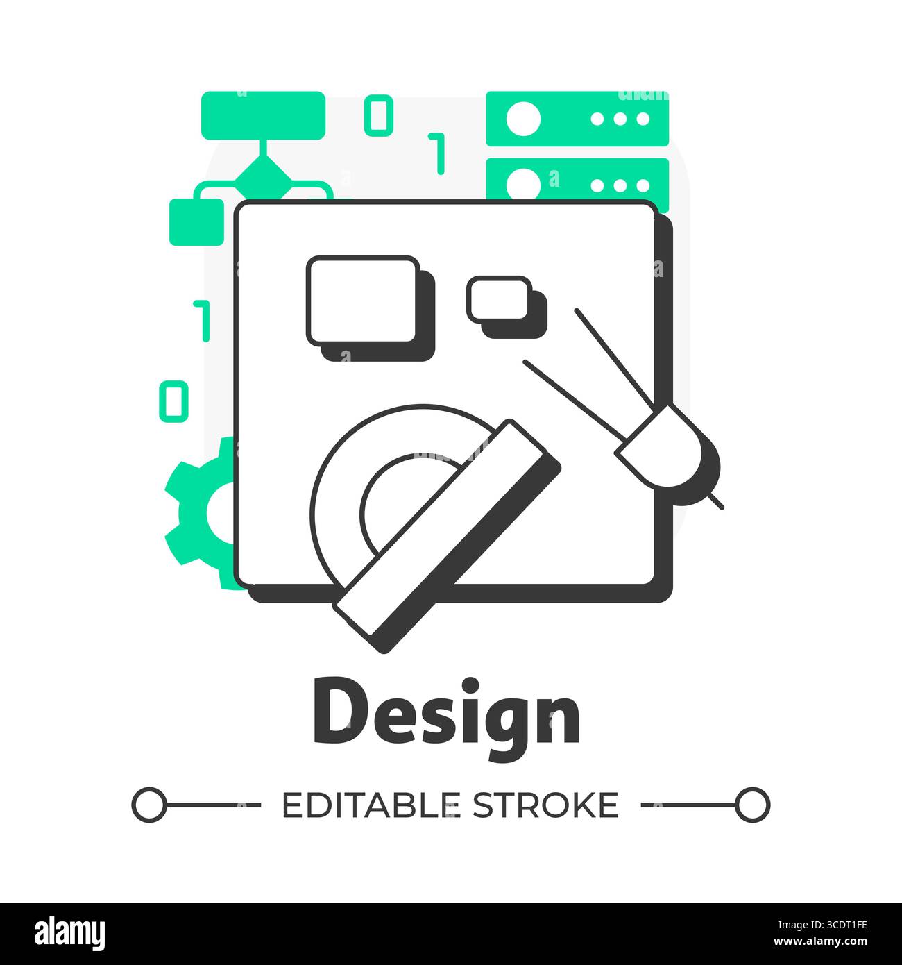Design flat outline concept icon Stock Vector Image & Art - Alamy