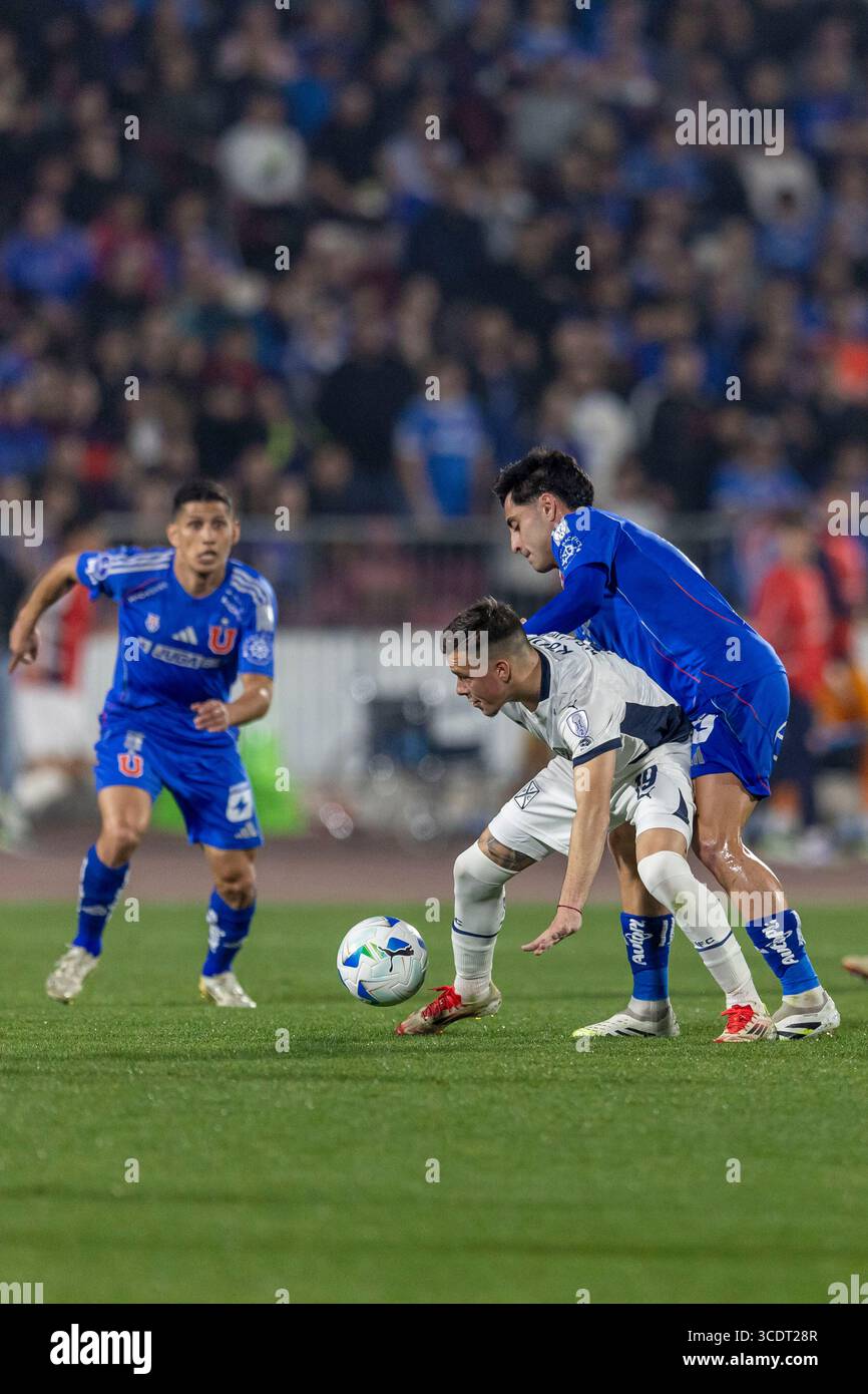 Santiago, Chile - August 13: Matias Abaldo of CA Independiente in action during the Copa CONMEBOL Sudamericana 2025 match between Universidad de Chile and CA Independiente at Estádio Nacional Julio Martínez Prádanos on August 13, 2025 in Santiago, Chile. (Photo by Cristian Soto Quiróz/Eurasia Sport Images) Stock Photo