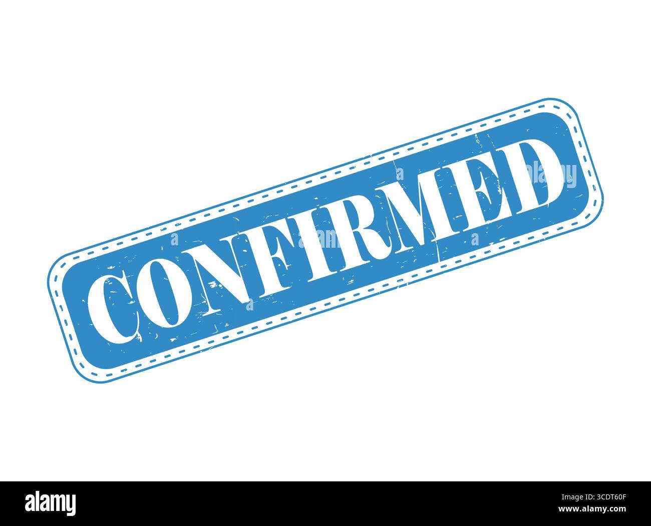 A Confirmed Rubber Stamp Seal on a Bar Stock Vector