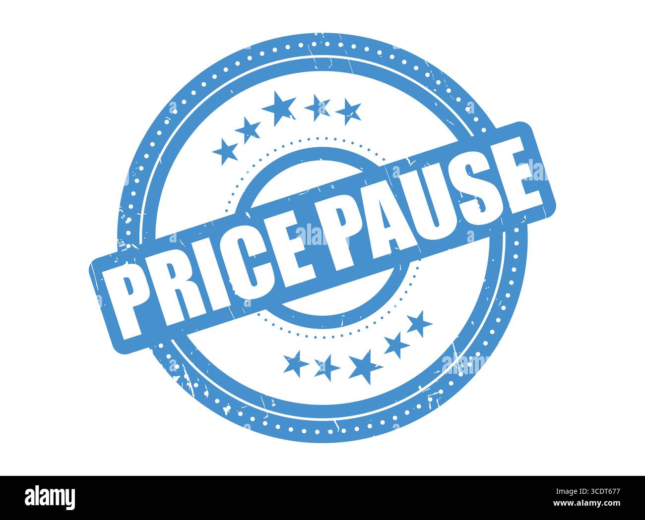 A Price Pause Rubber Stamp Seal with a Dotted Circle Stock Vector
