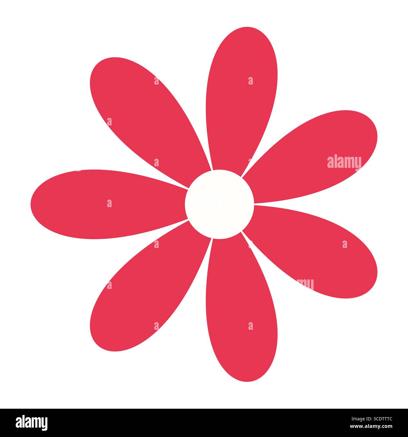 Minimal pink daisy icon with elegant curves and floral balance. A stylized bloom capturing the charm of spring Stock Vector