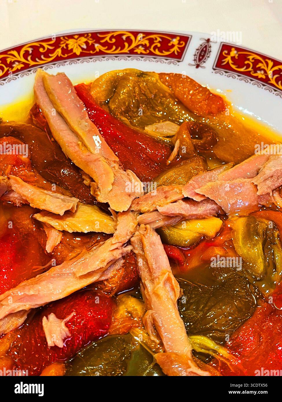 Salad made of peppers and tuna loin. Spain. - Smartphone Captured Stock Image